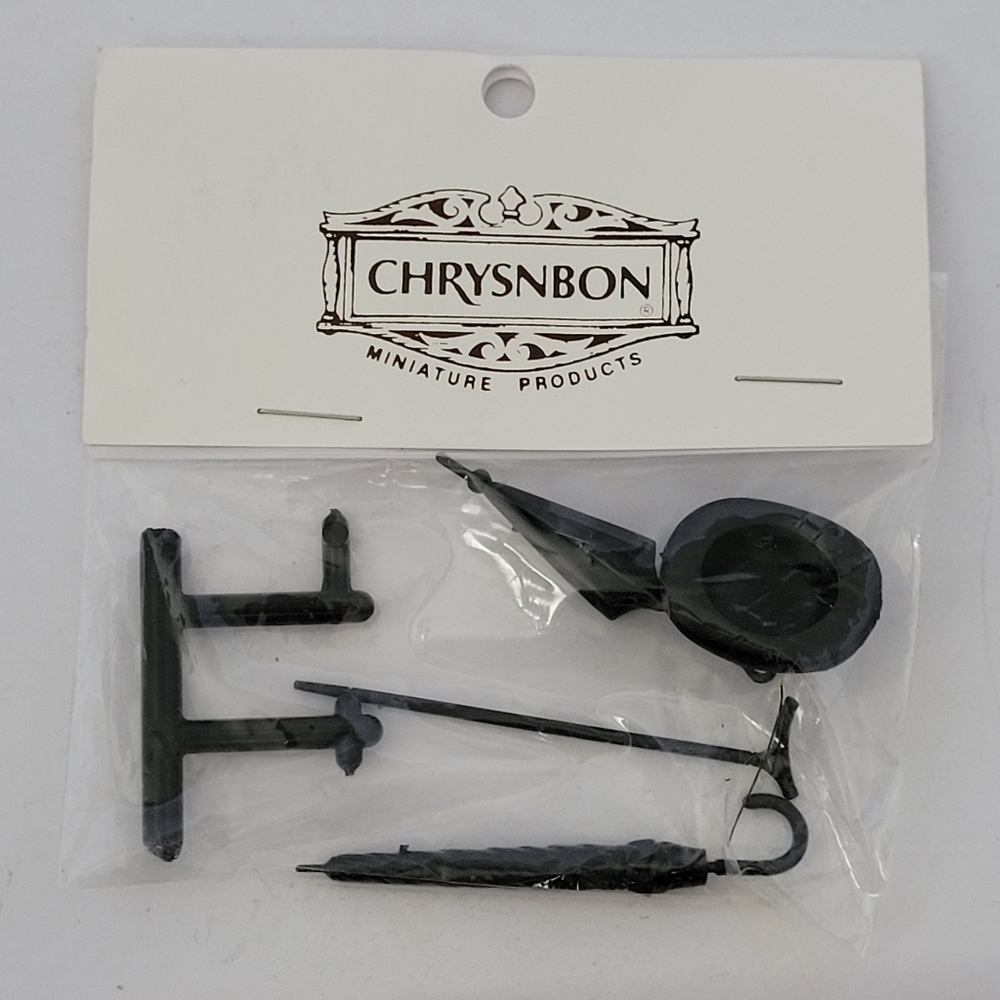 Chrysnbon Black Miniature Hat Umbrella Cane Accessory Set